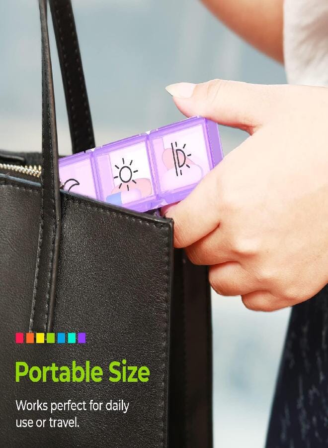 AUV0N AUVON iMedassist Moisture-Proof Weekly Pill Organizer 4 Times a Day, Large 7 Day Pill Box Portable for Travel with Removable Individual Pill Containers to Hold Vitamins, Supplements and Medication - Image 5